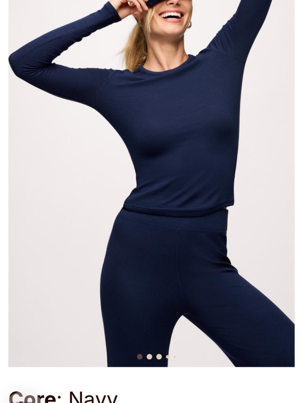 Nuuds Slinky Rib Navy Long Sleeve Shirt